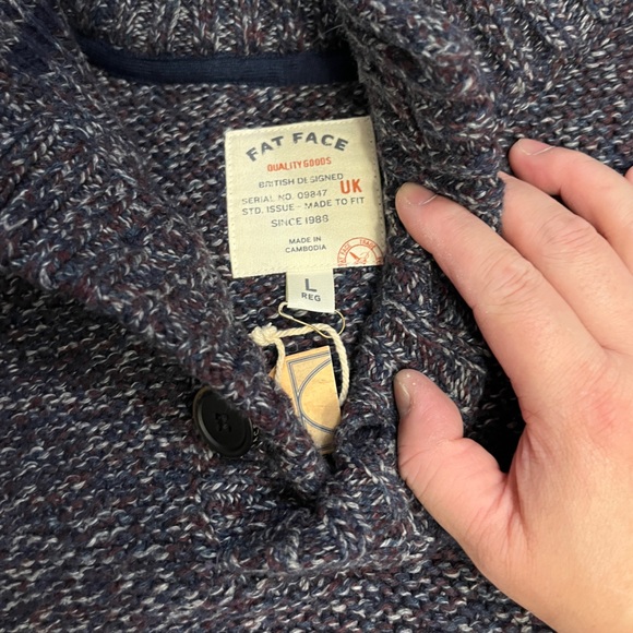 NWT - Fat Face Men's Wool Blended Half Neck Sweater - Size L - Picture 9 of 11